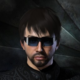 black blue portrait