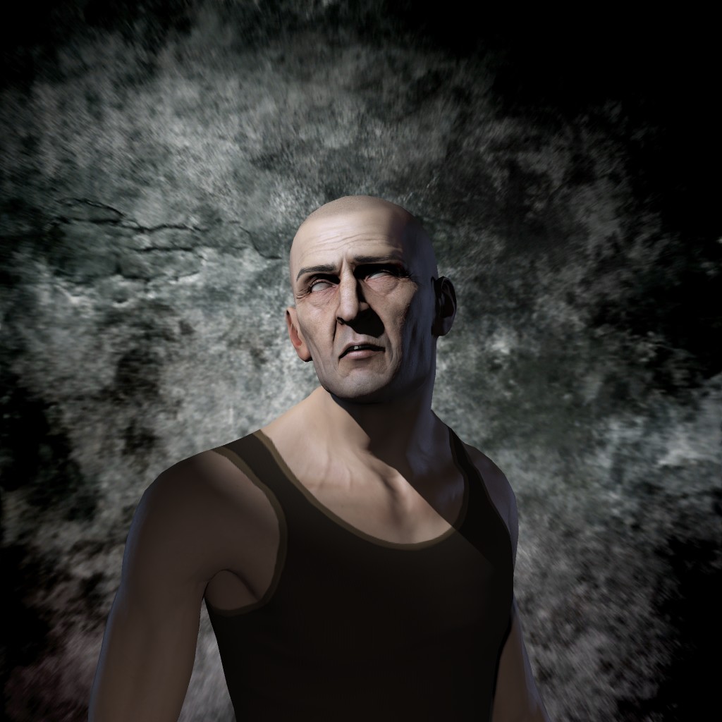 Greenlit portrait
