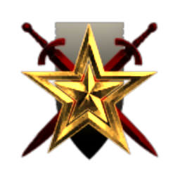 Gold Star Red Swords and White Shield