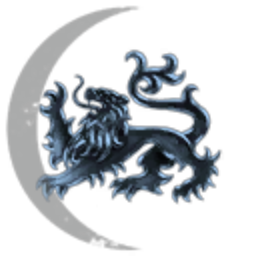 Moon Dragon at the starry sky