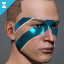 Men's 'Domino Turquoise' Facial Augmentation